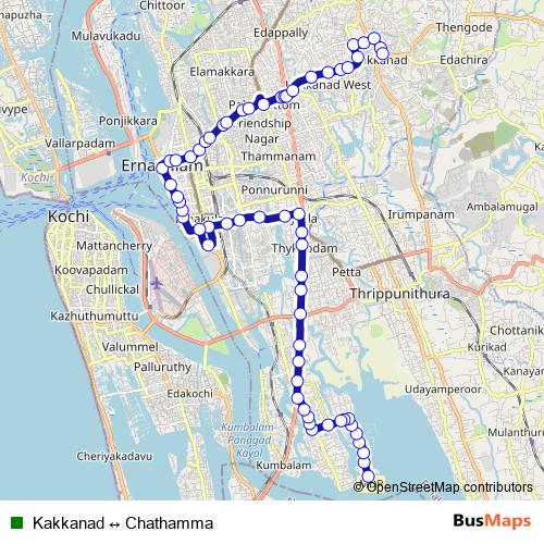 Kakkanad ↔ Chathamma bus Line Map