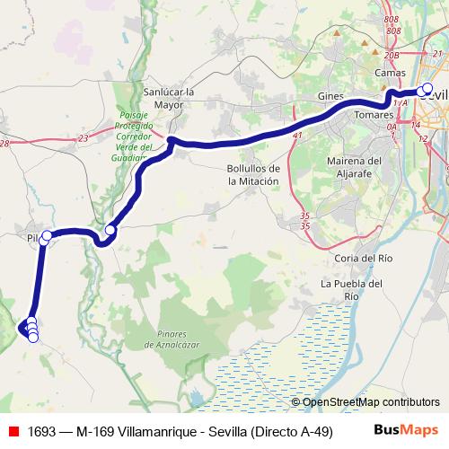 1693 bus Line Map
