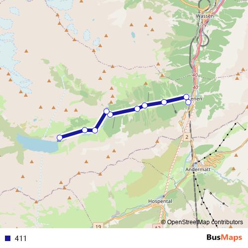 411 bus Line Map