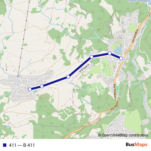 411 bus Line Map
