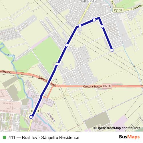 411 bus Line Map