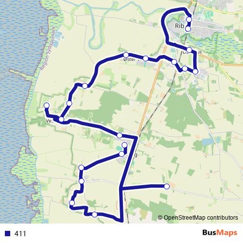 411 bus Line Map