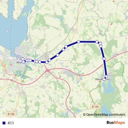 411 bus Line Map