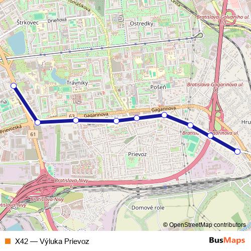 X42 bus Line Map