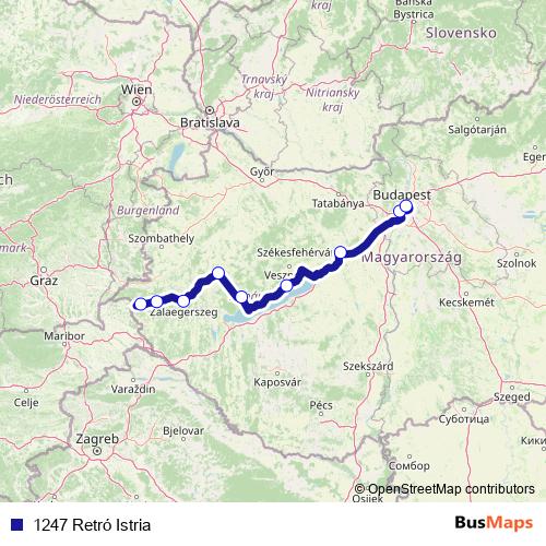 1247 Retró Istria rail Line Map