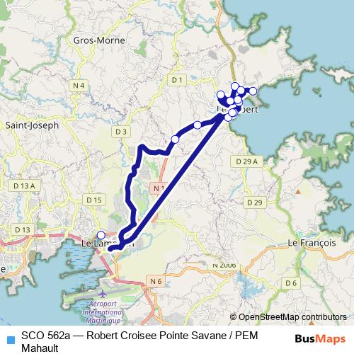 SCO 562a bus Line Map