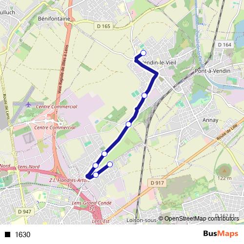1630 bus Line Map