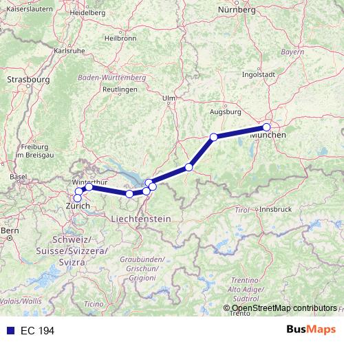 EC 194 rail Line Map