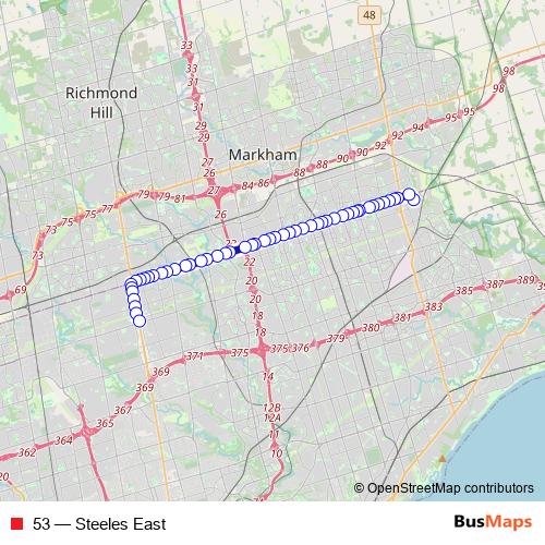 53 bus Line Map