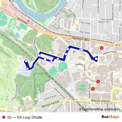 53 bus Line Map