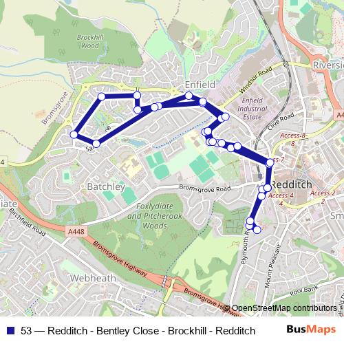 53 bus Line Map