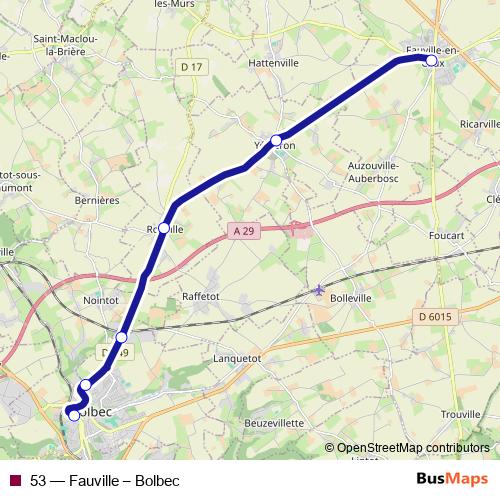 53 bus Line Map