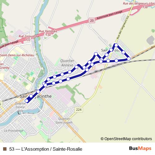 53 bus Line Map