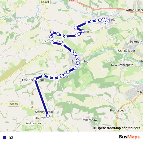 53 bus Line Map