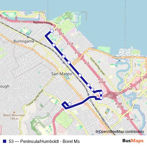 53 bus Line Map