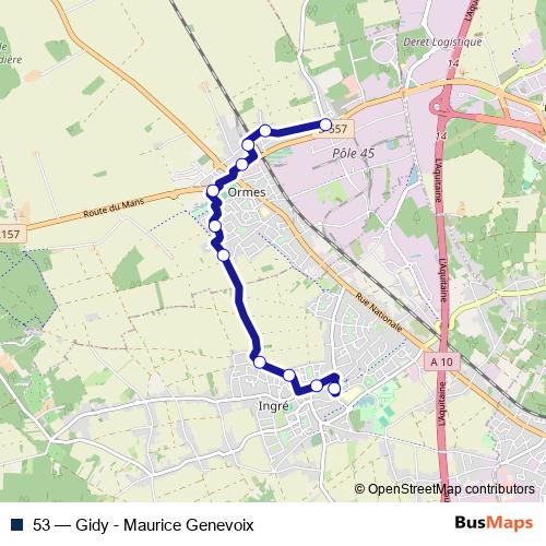 53 bus Line Map