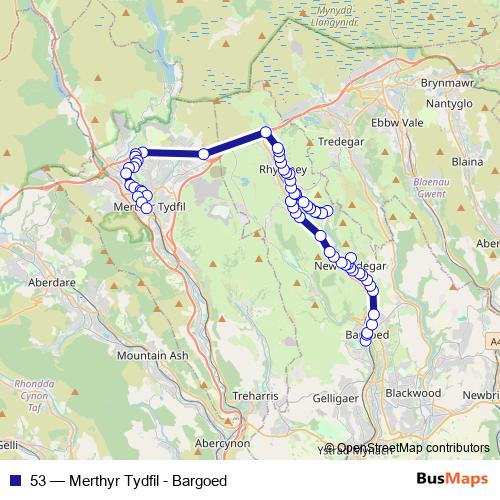 53 bus Line Map