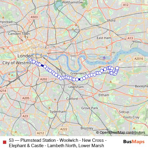 53 bus Line Map