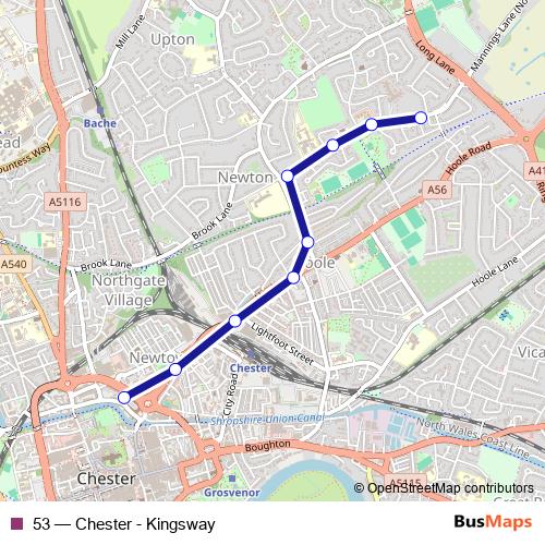 53 bus Line Map