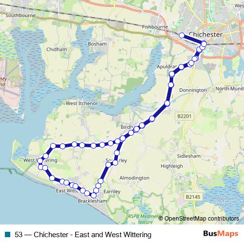 53 bus Line Map
