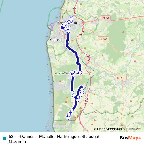 53 bus Line Map
