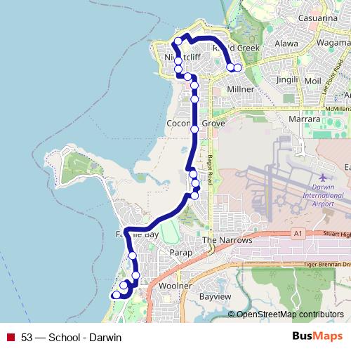 53 bus Line Map
