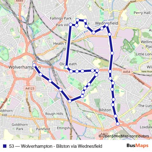 53 bus Line Map