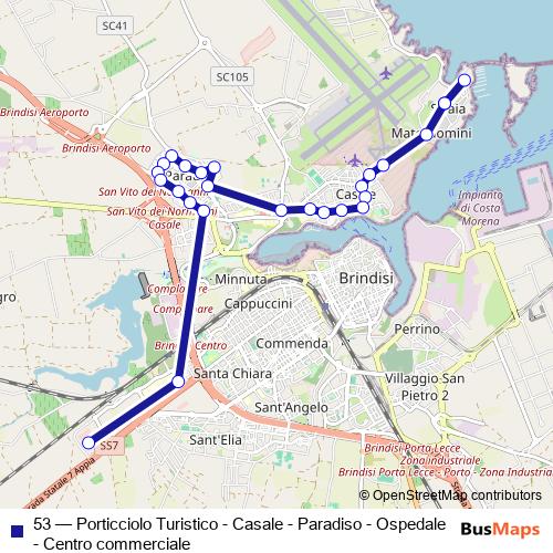 53 bus Line Map