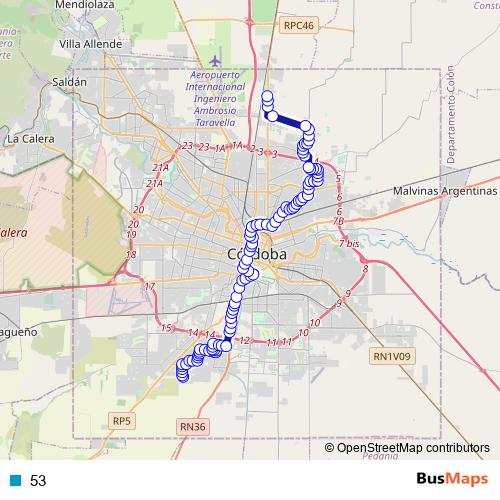 53 bus Line Map