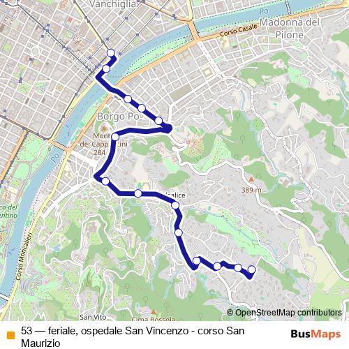 53 bus Line Map