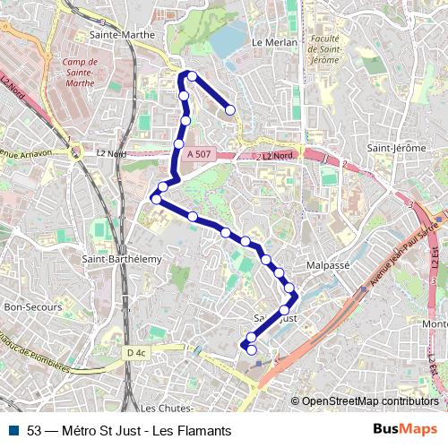 53 bus Line Map