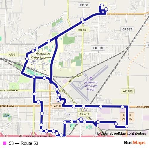 53 bus Line Map