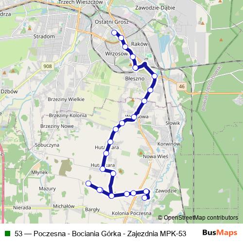 53 bus Line Map