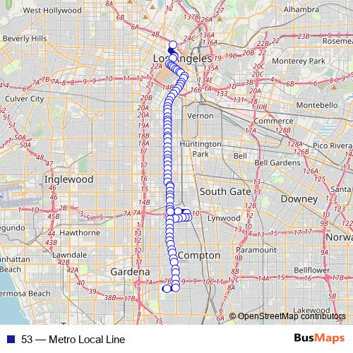 53 bus Line Map