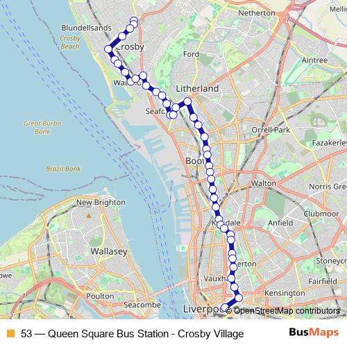 53 bus Line Map