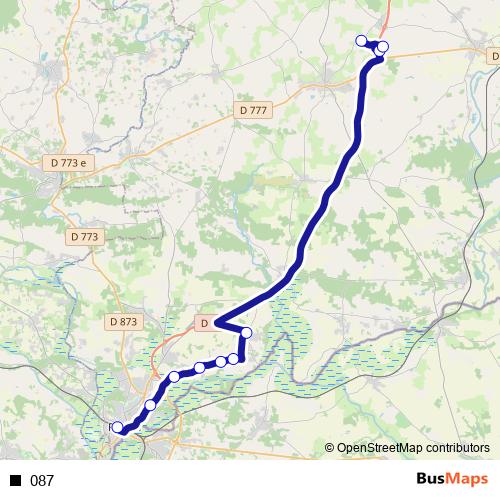 087 bus Line Map