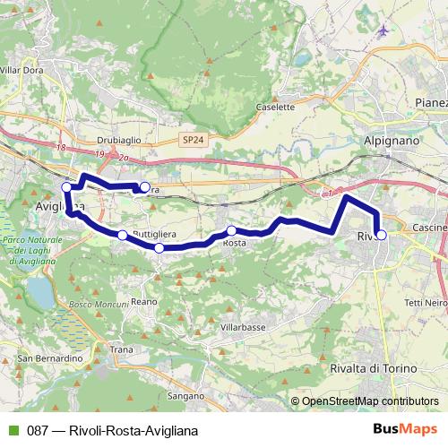 087 bus Line Map