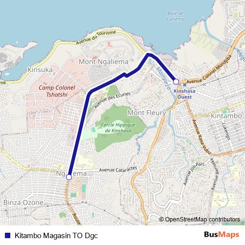 Kitambo Magasin TO Dgc bus Line Map