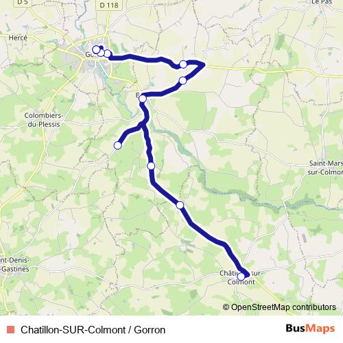 Chatillon-SUR-Colmont / Gorron bus Line Map