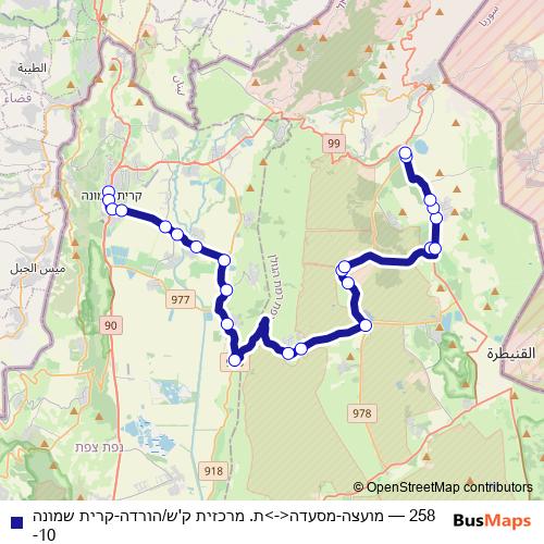 258 bus Line Map