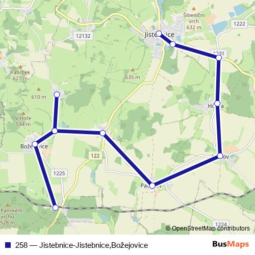 258 bus Line Map