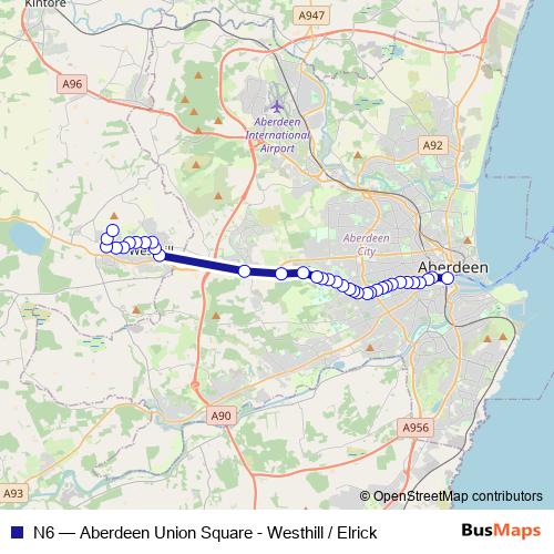N6 bus Line Map