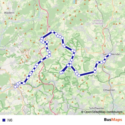 N6 bus Line Map