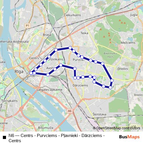 N6 bus Line Map