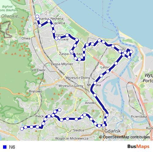 N6 bus Line Map