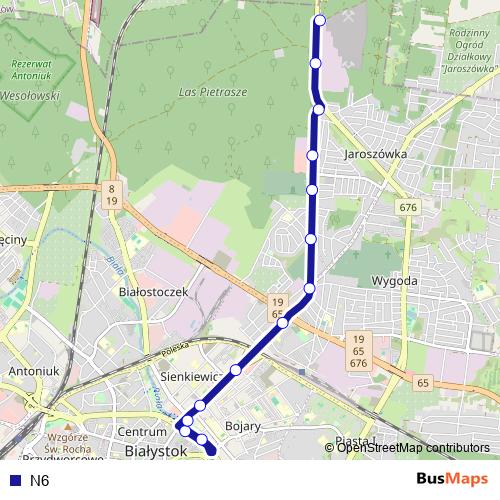 N6 bus Line Map