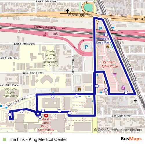 The Link - King Medical Center bus Line Map