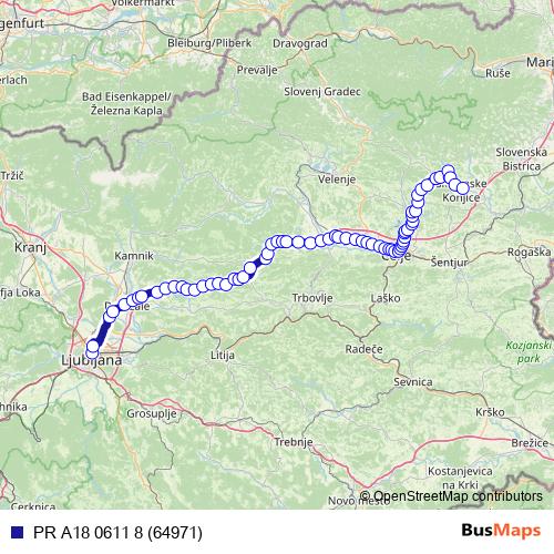 PR A18 0611 8 (64971) bus Line Map