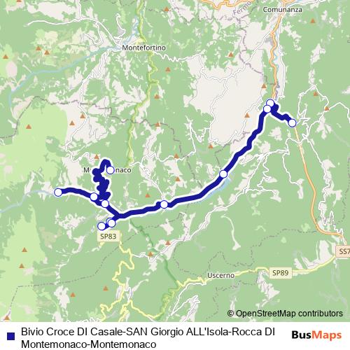Bivio Croce DI Casale-SAN Giorgio ALL'Isola-Rocca DI Montemonaco-Montemonaco bus Line Map