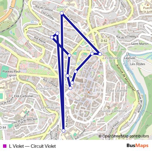 L Violet bus Line Map
